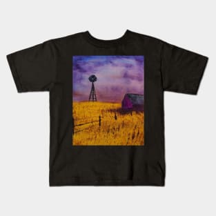 Golden Summer Dreams oil painting by Tabitha Kremesec Kids T-Shirt